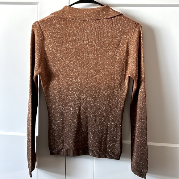 Lurex 3/4 Zip Ombré Top - Picture 6 of 9